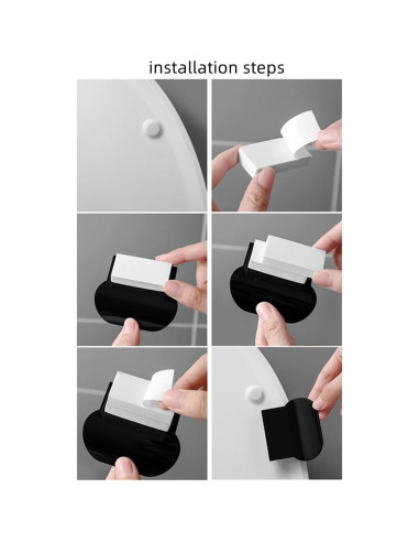 4 Piezas Elevadores de Tapa de Inodoro BRYHZKCM Blanco/Negro