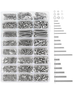 Kit de Tornillos de Cabeza Redonda Acero Inoxidable 304 1500 Piezas 2