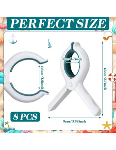Clips para Toallas de Barco Hushee DUN2982 - 8 Piezas Resistentes 2