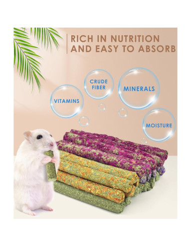 Bissap 22PCS Palitos Masticables para Conejos y Roedores