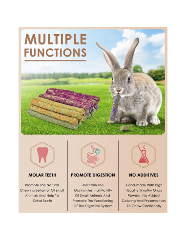 Bissap 22PCS Palitos Masticables para Conejos y Roedores