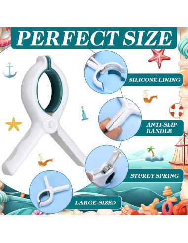 Clips para Toallas de Barco Hushee DUN2982 - 8 Piezas Resistentes