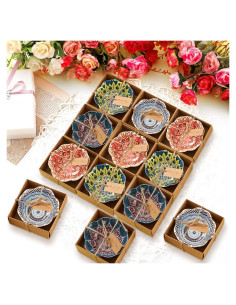 Juego de 12 Tazones de Cerámica Bohemios Yoande 8.4 cm