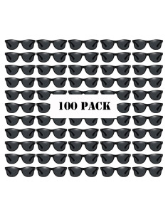 100 Pares de Gafas de Sol Negras Retro para Fiesta Unisex