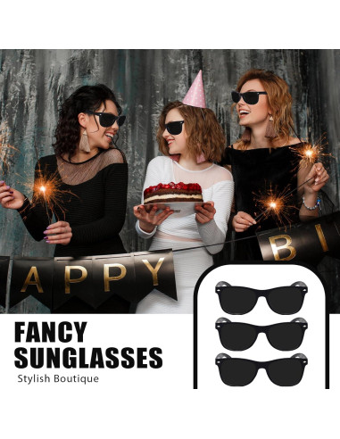 100 Pares de Gafas de Sol Negras Retro para Fiesta Unisex