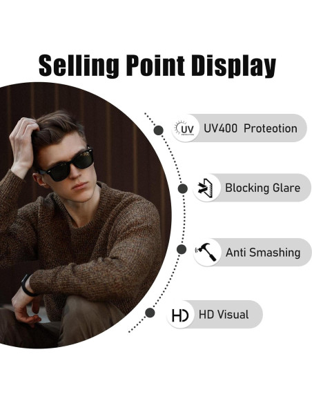 100 Pares de Gafas de Sol Negras Retro para Fiesta Unisex