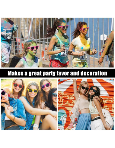 100 Pares de Gafas de Sol Negras Retro para Fiesta Unisex
