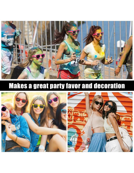 100 Pares de Gafas de Sol Negras Retro para Fiesta Unisex
