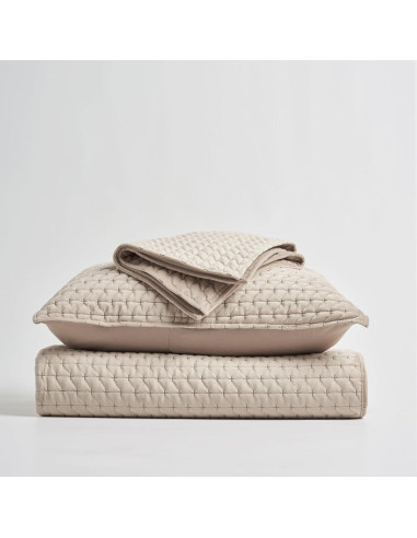 Conjunto de Colcha de Terciopelo King EVERGRACE 3 Piezas Taupe