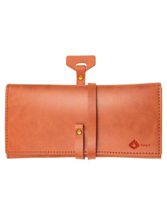 Bolsa de Pipa de Tabaco de Cuero PU Marrón Claro - 7 Bolsillos