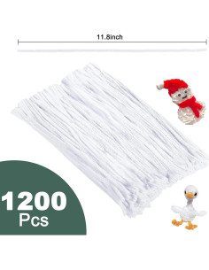 Limpiapipas Blancos CYEAH 1200 Piezas 30.48 cm para Manualidades 2