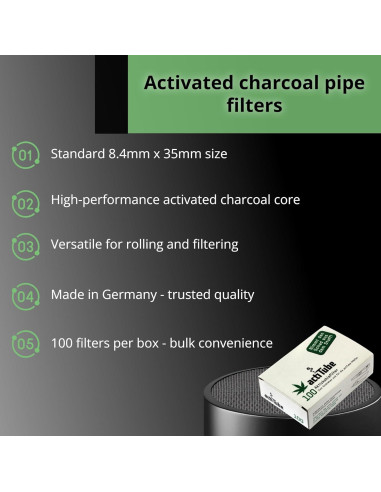 Filtros de Carbón Activado actiTube 8.4mm x 35mm - 100 Unidades