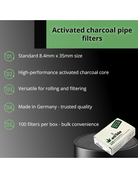 Filtros de Carbón Activado actiTube 8.4mm x 35mm - 100 Unidades