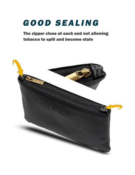Bolsa de Tabaco FIREDOG CL74 Cuero Sintético Negro 14x9x1cm