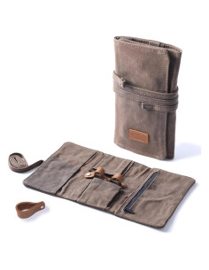 Bolsa de Pipa de Lona Encera Whitluck con Soporte de Cuero