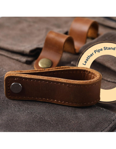 Bolsa de Pipa de Lona Encera Whitluck con Soporte de Cuero