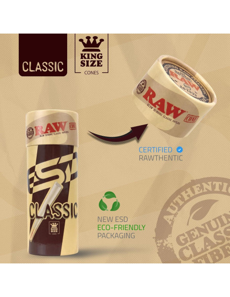Conos Pre-enrollados RAW Tamaño Rey - Paquete de 50