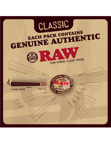 Conos Pre-enrollados RAW Tamaño Rey - Paquete de 50