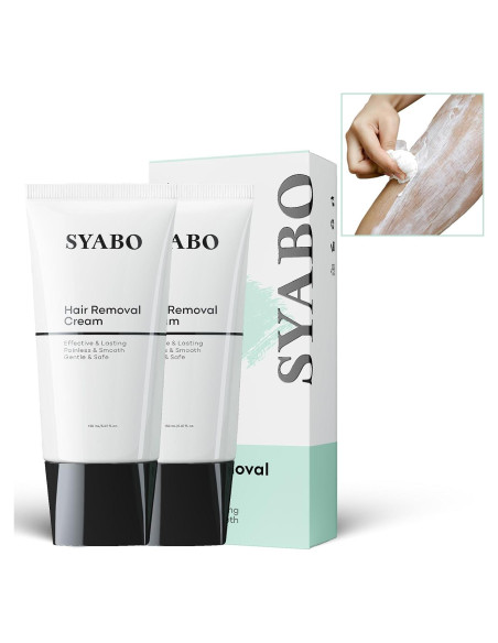 Crema Depilatoria SYABO 150ml x 2 para Piel Sensible - Bikini, Piernas, Axilas