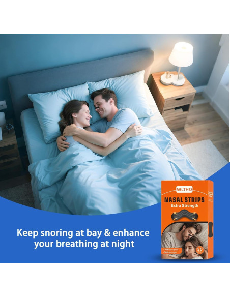 Tiras Nasales Atléticas WLTHO 50ct Fuerza Extra para Ronquidos