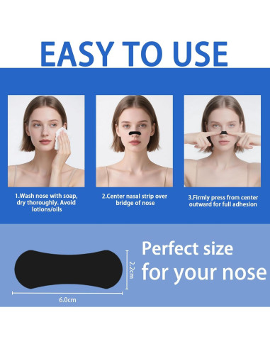 Tiras Nasales Atléticas WLTHO 50ct Fuerza Extra para Ronquidos