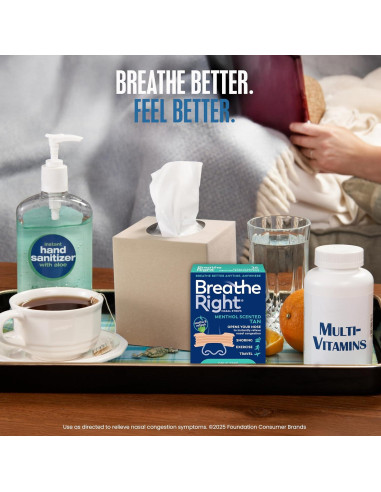 Tiras Nasales Breathe Right Extra Fuerte Mentol 26 Unidades