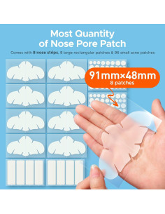 Parches Hidrocoloides para Nariz TKTK - 112 Piezas XL 91x48mm 2