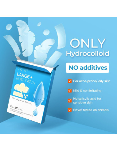 Parches Hidrocoloides para Nariz TKTK - 112 Piezas XL 91x48mm