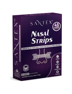 Tiras Nasales Santéx Grandes 45ct - Alivio Ronquidos y Congestión