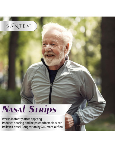 Tiras Nasales Santéx Grandes 45ct - Alivio Ronquidos y Congestión