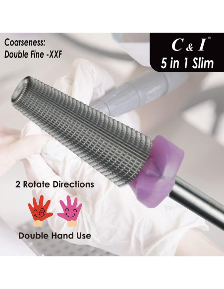 Broca de Uñas C & I 5 en 1 Slim Doble Fino -XXF Profesional