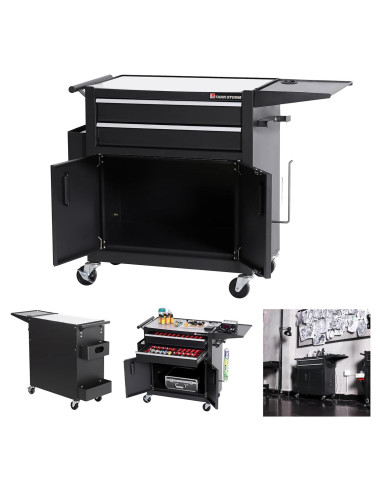 Carro de Tatuaje TANKSTORM TZ12W Acero Negro 62x33cm