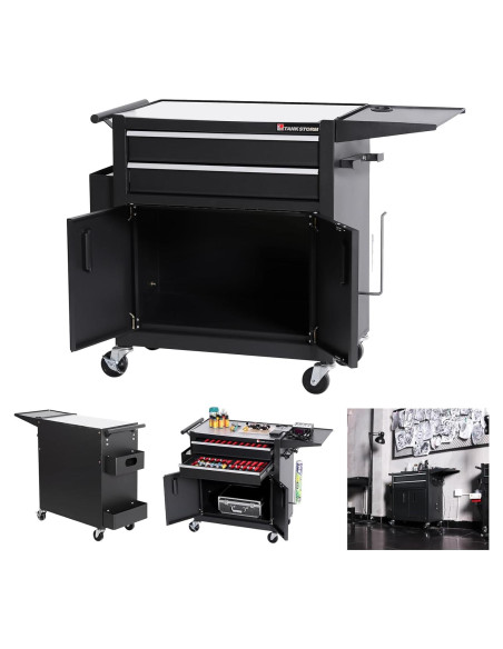 Carro de Tatuaje TANKSTORM TZ12W Acero Negro 62x33cm