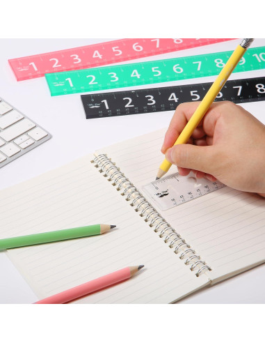 Reglas de plástico Mr. Pen 30 cm - Paquete de 4 coloridas