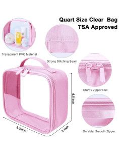 Bolsa de Aseo Transparente ANRUI Aprobada por TSA 21x7.6x16.5 cm 2