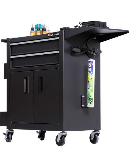 Carro de Tatuaje TANKSTORM TZ12W Acero Negro 62x33cm