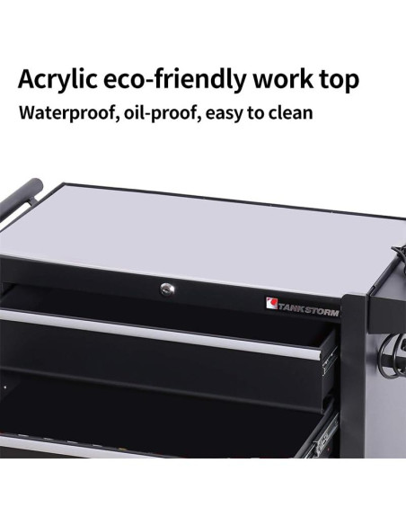 Carro de Tatuaje TANKSTORM TZ12W Acero Negro 62x33cm