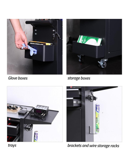 Carro de Tatuaje TANKSTORM TZ12W Acero Negro 62x33cm