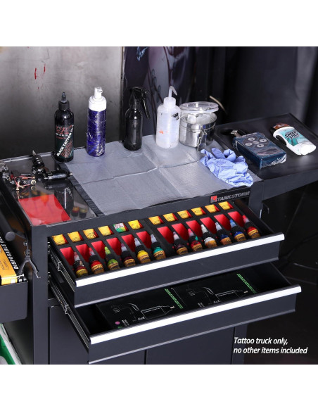 Carro de Tatuaje TANKSTORM TZ12W Acero Negro 62x33cm