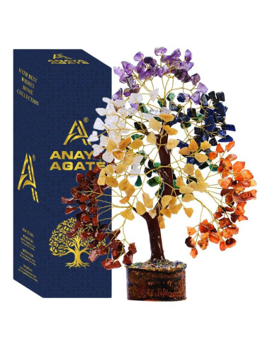 Árbol de Cristal Sanador 7 Chakras ANAYA AGATE 25 cm