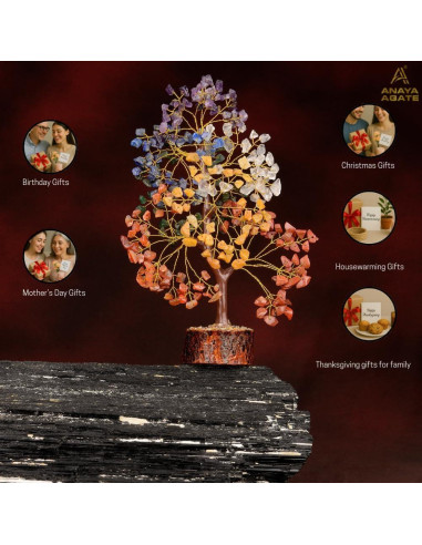 Árbol de Cristal Sanador 7 Chakras ANAYA AGATE 25 cm