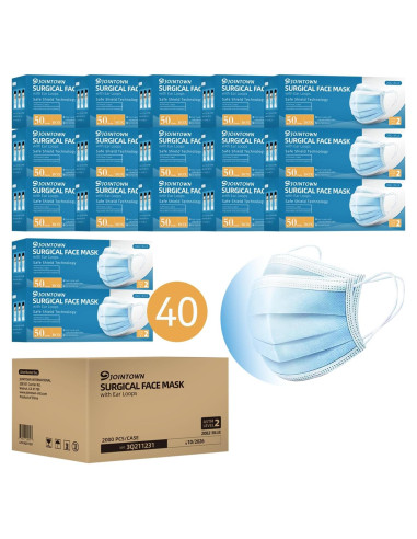 Mascarillas Quirúrgicas Jointown ASTM 2, 2000 Unidades, Azul