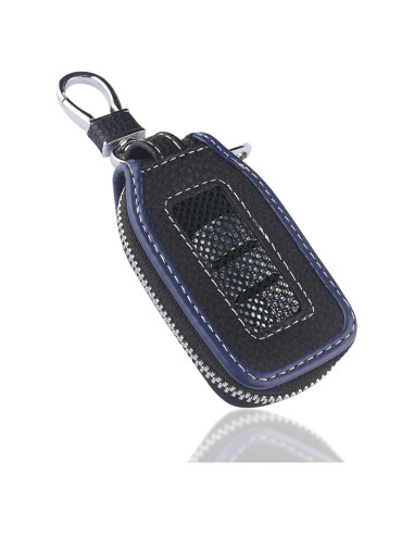 Funda de Llave de Coche Stacool de Cuero Negro/Azul