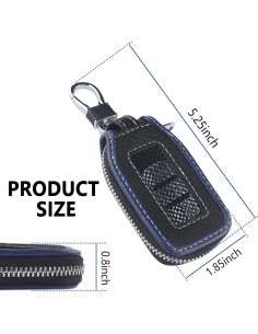 Funda de Llave de Coche Stacool de Cuero Negro/Azul 2