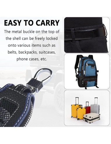 Funda de Llave de Coche Stacool de Cuero Negro/Azul