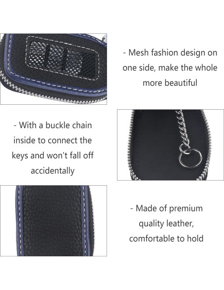 Funda de Llave de Coche Stacool de Cuero Negro/Azul