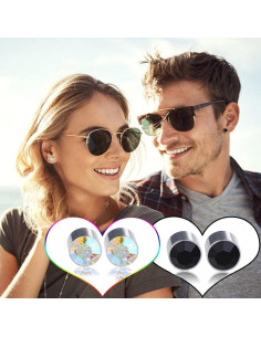 12 Pares de Pendientes Magnéticos Spiritlele Clip 6mm Cristal 2