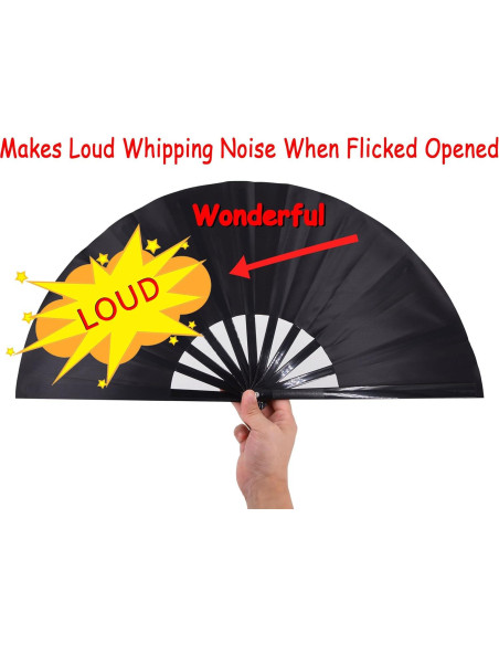 Abanico Plegable Amajiji de Nylon Negro 35cm para Danzas y Decoración