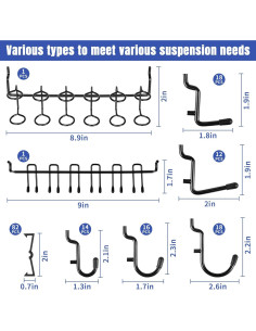 Juego de Ganchos para Tablero Hogurity 196 Piezas Alta Resistencia 2