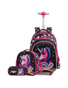 Mochila Rodante para Niñas Meetbelify Unicornio 3 en 1
